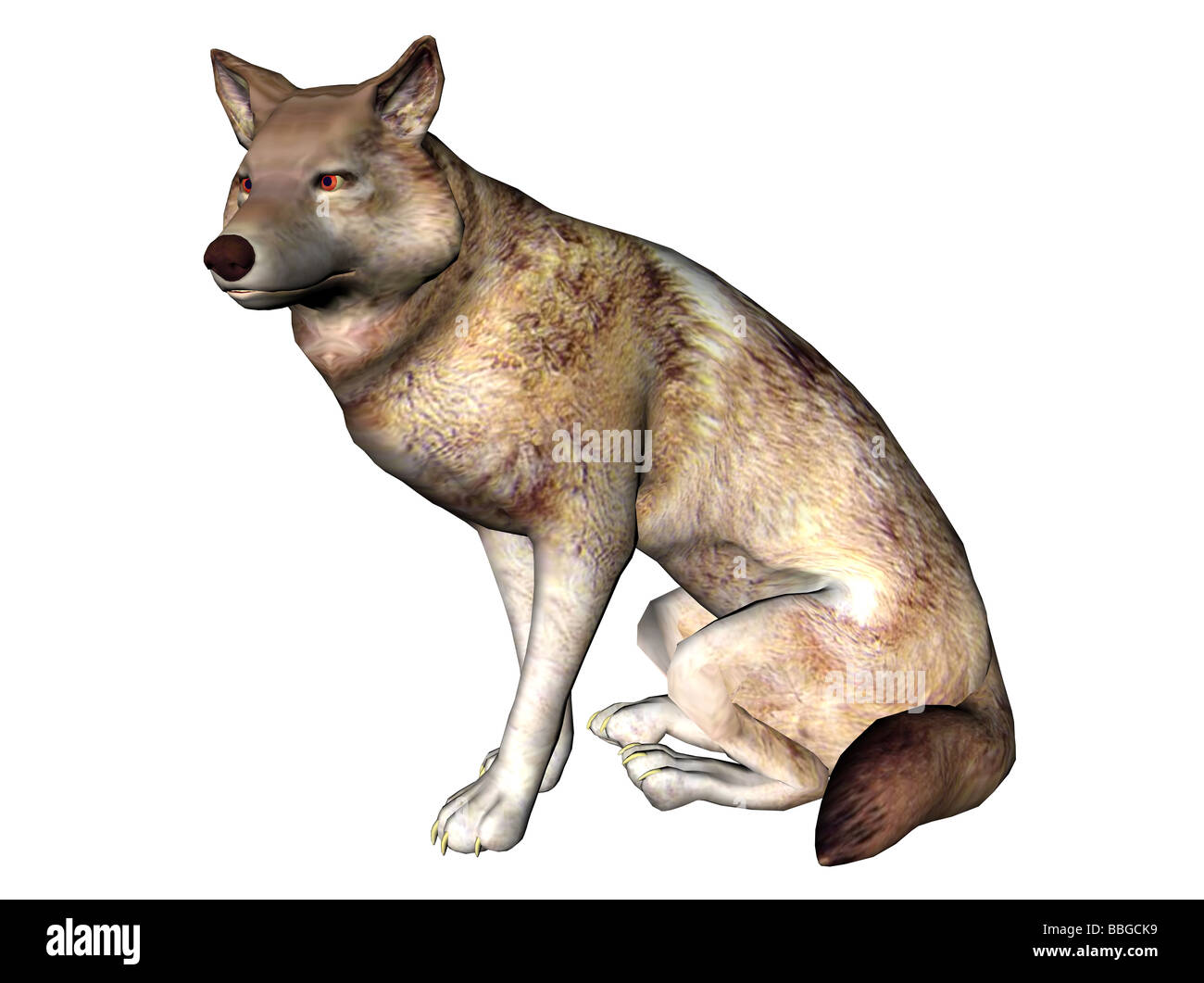3D illustrazione di un lupo Foto Stock