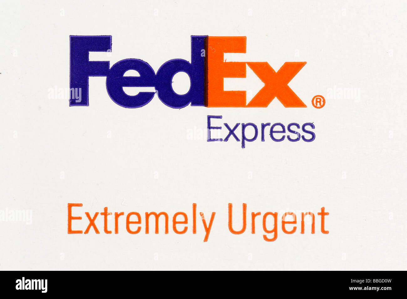 Logo Fedex Express, estremamente urgente Foto Stock