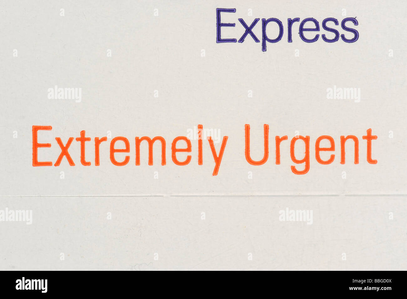 Logo Express, estremamente urgente Foto Stock