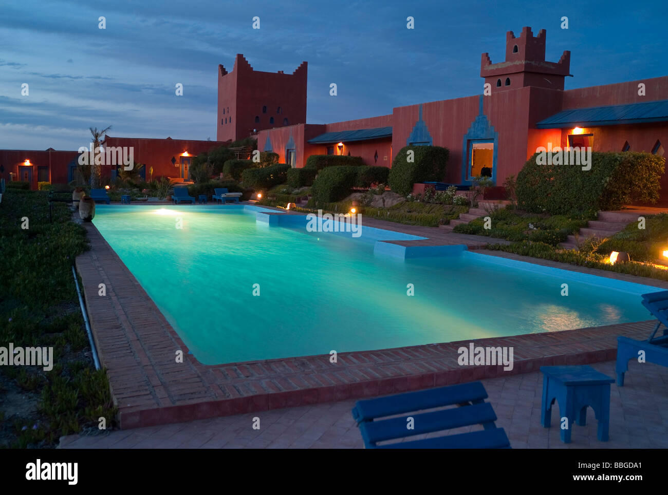 Hotel KSAR MASSA, a sud di Agadir, stile Marocchino architettura, Marocco, Africa Foto Stock