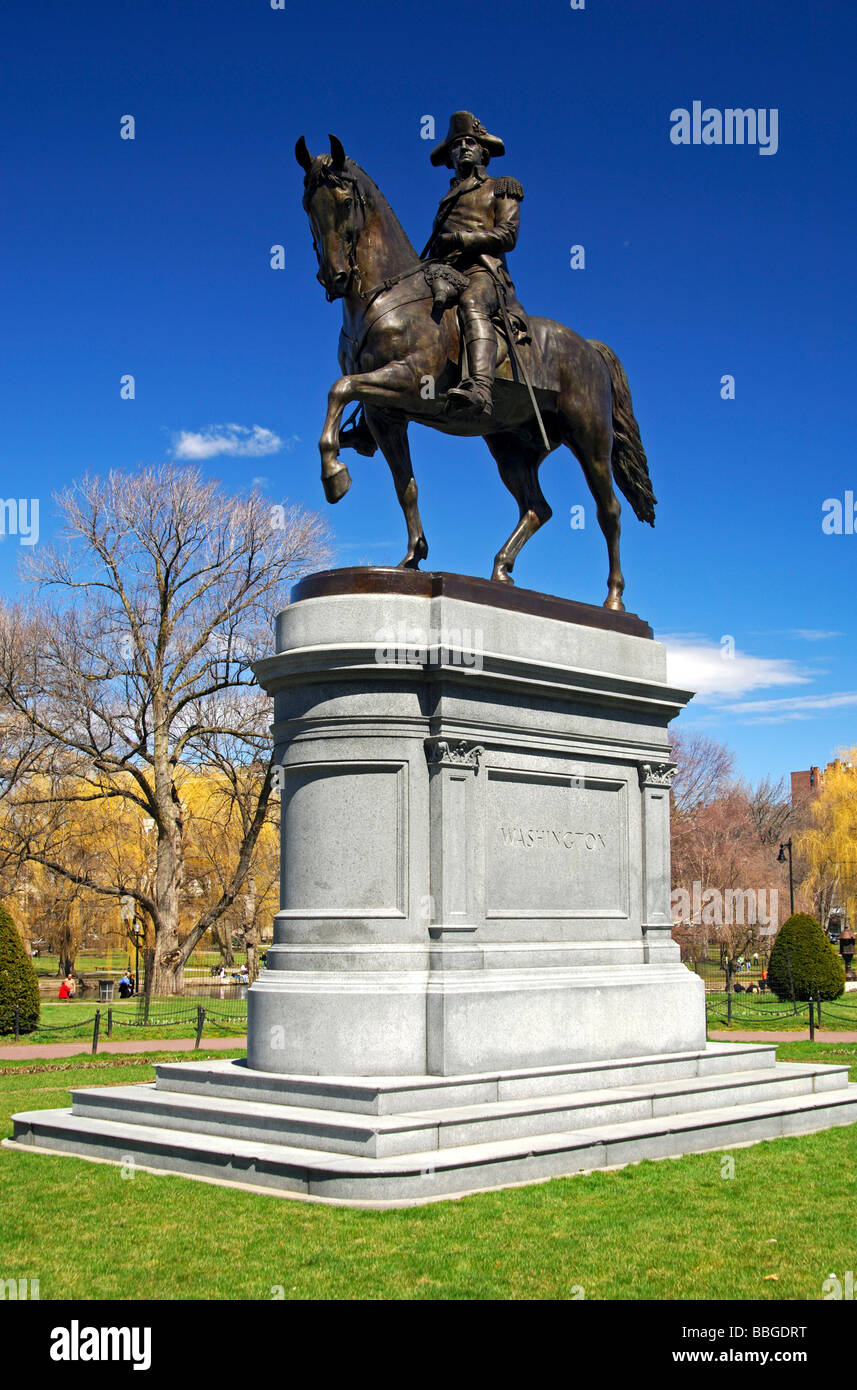 George Washington statua equestre nel parco municipale di Boston, Massachusetts, STATI UNITI D'AMERICA Foto Stock