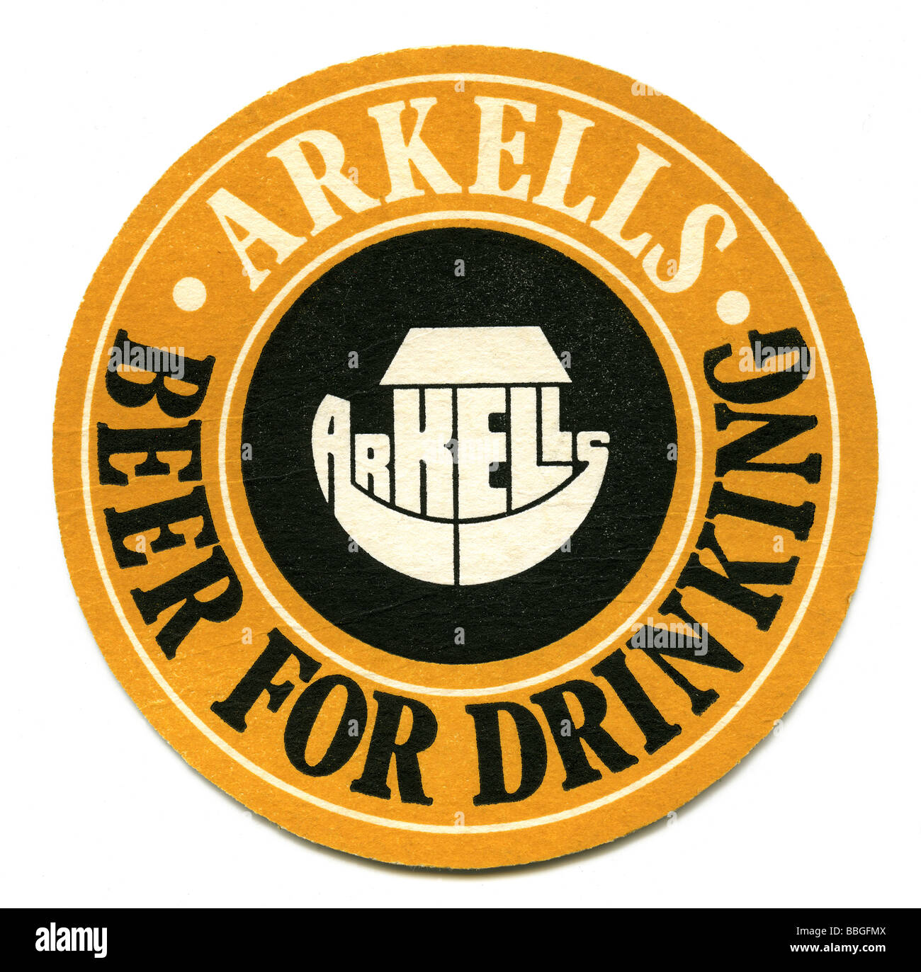 Vecchio beermat per Arkells birre, Kingsdown, Swindon, Wiltshire Foto Stock