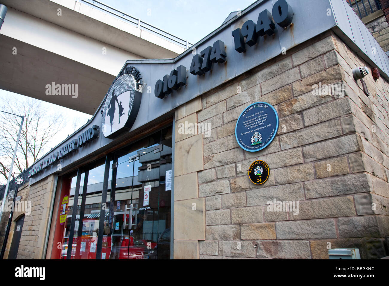 Vista esterna Stockport Air Raid. Stockport, Greater Manchester, Regno Unito. Foto Stock