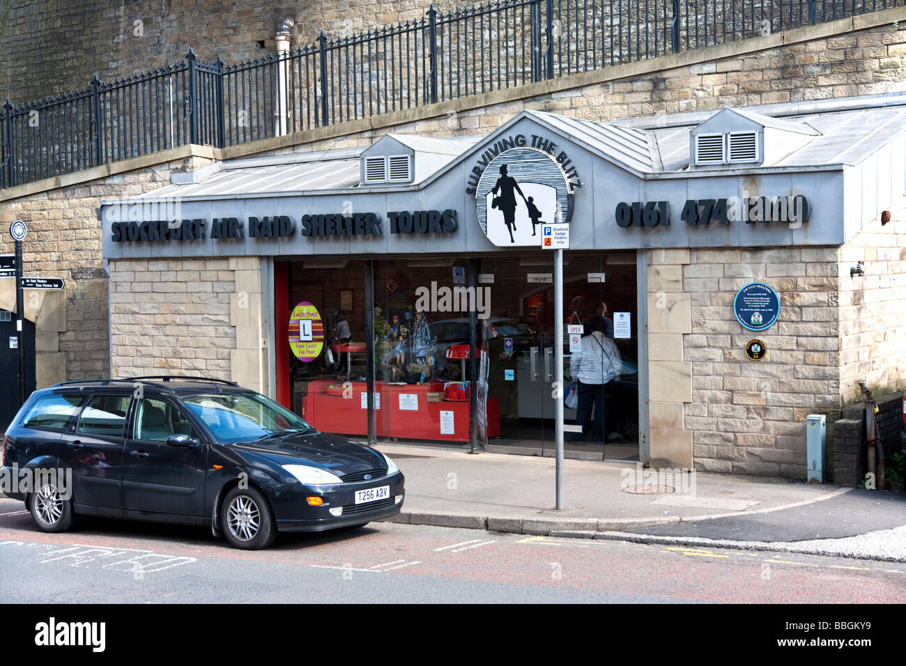 Vista esterna Stockport Air Raid. Stockport, Greater Manchester, Regno Unito. Foto Stock