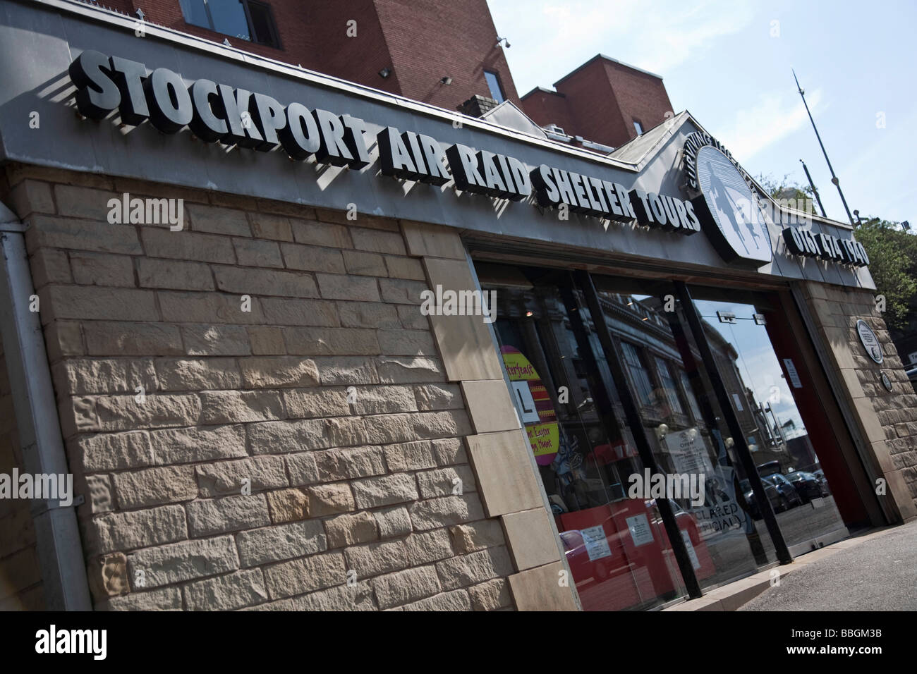 Vista esterna Stockport Air Raid. Stockport, Greater Manchester, Regno Unito. Foto Stock