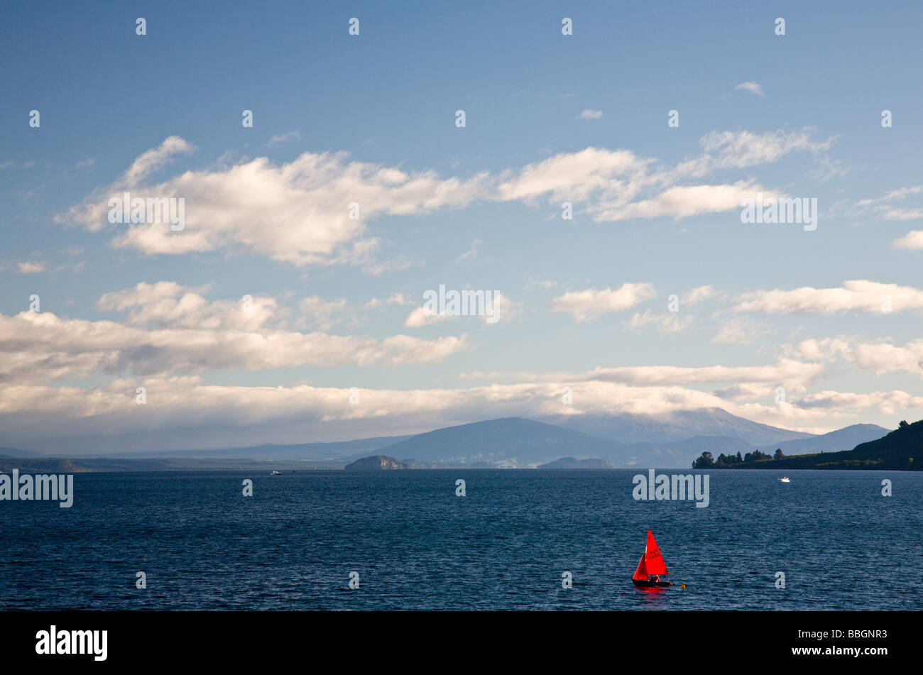 Lago Taupo da Taupo Isola del nord della Nuova Zelanda Foto Stock