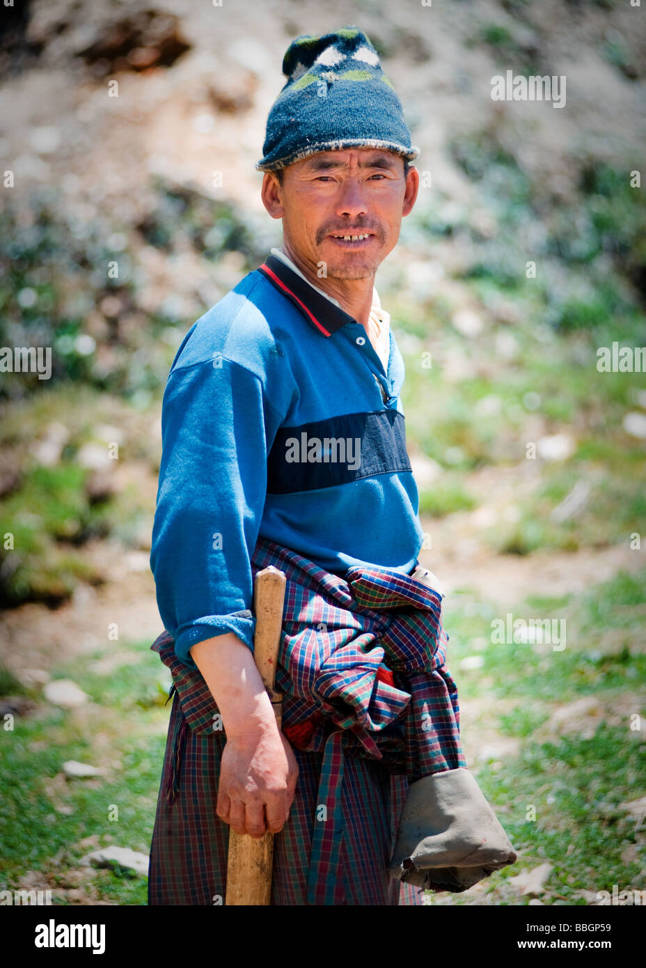 L'agricoltore bhutanesi - Bhoutan Foto Stock