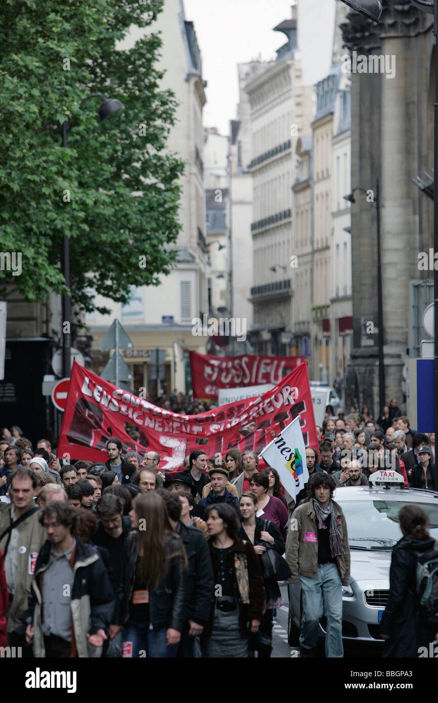 Manifestazione studentesca, Parigi, Francia Foto Stock