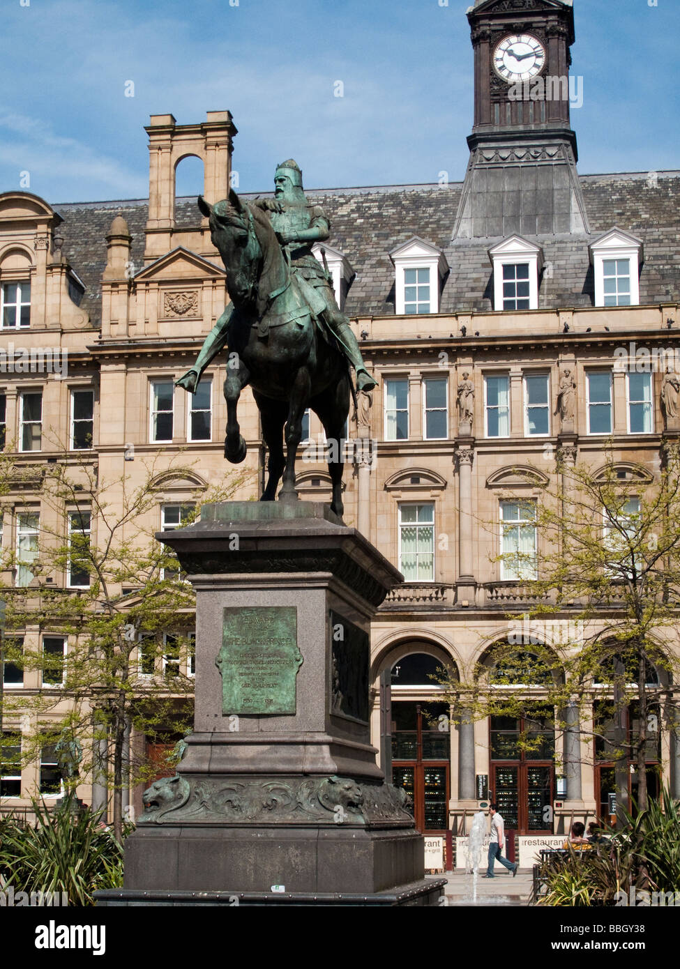 Il Principe Nero Statua in City Square, Leeds, West Yorkshire Foto Stock