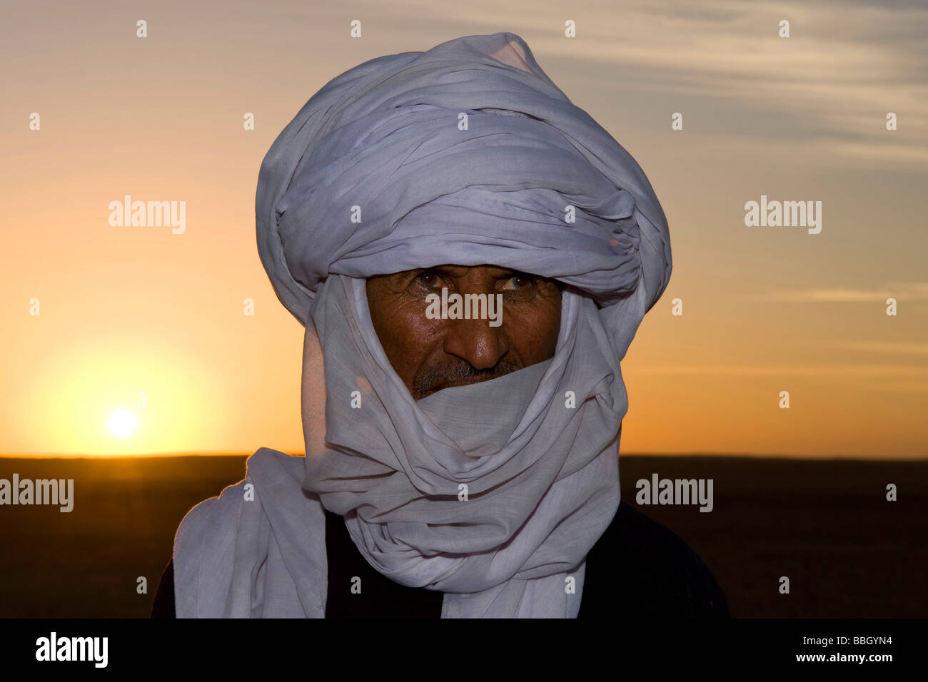 Ritratto di un touareg, Algeria, Sahara Foto Stock