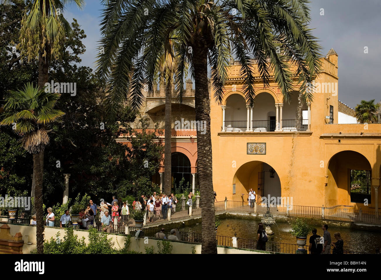 Jardines de Los Reales Alcázares Sevilla Andalucía España giardini di Los Reales Alcazares Siviglia Andalusia Spagna Foto Stock