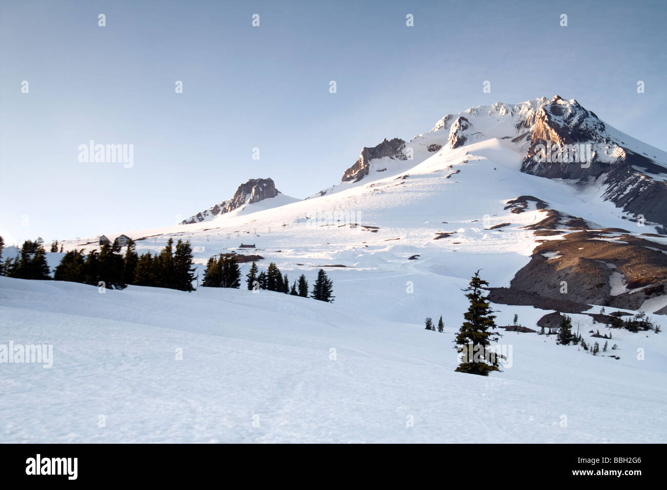 Timberline Campo di Neve del Monte Cofano Oregon Cascade Mountains Foto Stock