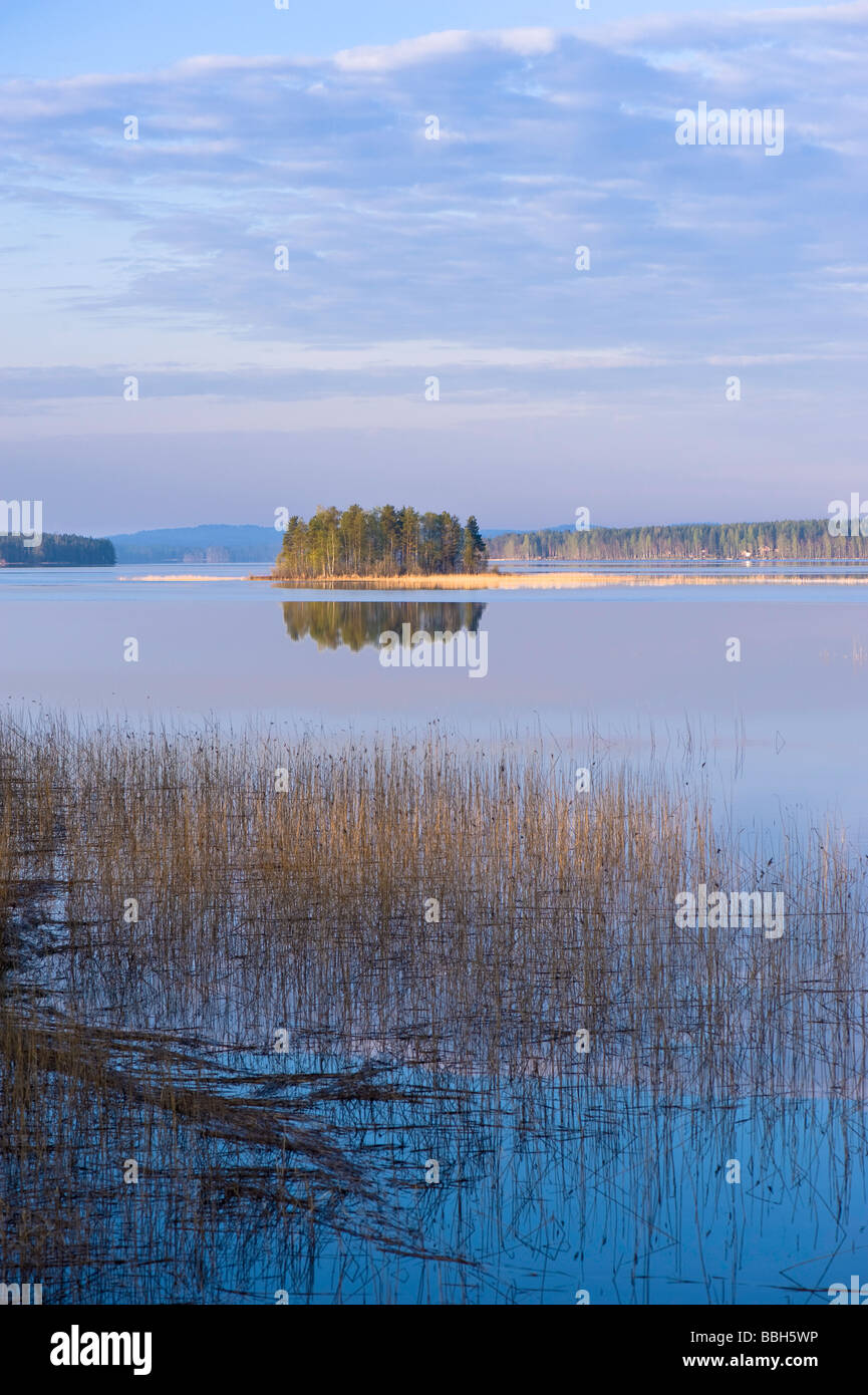 Lago remoto Lakeland Carelia Finlandia Foto Stock
