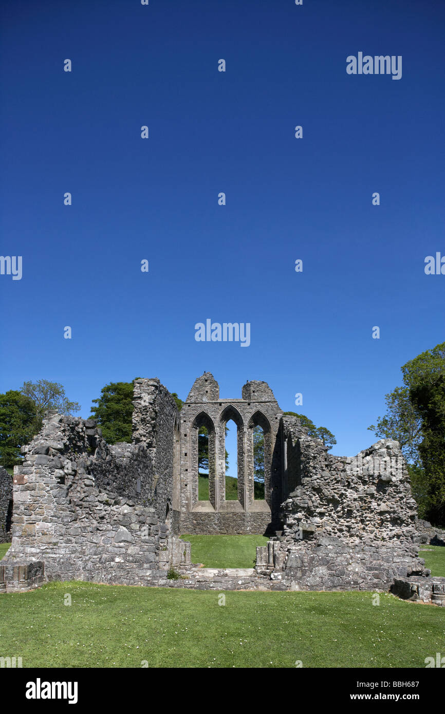 Inch Abbey county down Irlanda del Nord Regno Unito rovine della abbazia risalgono al 1180 quando l abbazia cistercense fondata Foto Stock