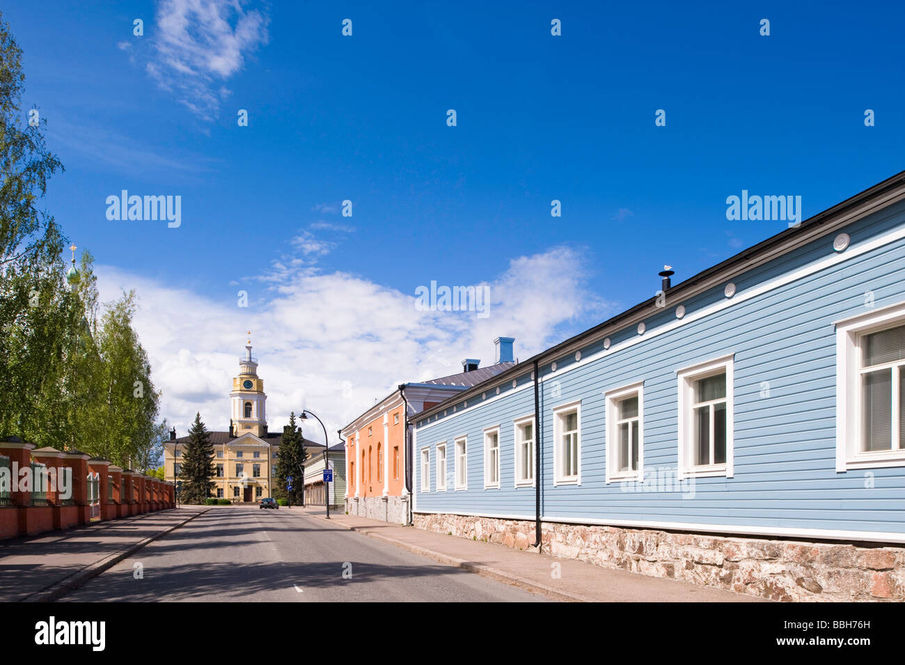 Architettura tradizionale nella città vecchia Hamina Finlandia Foto Stock