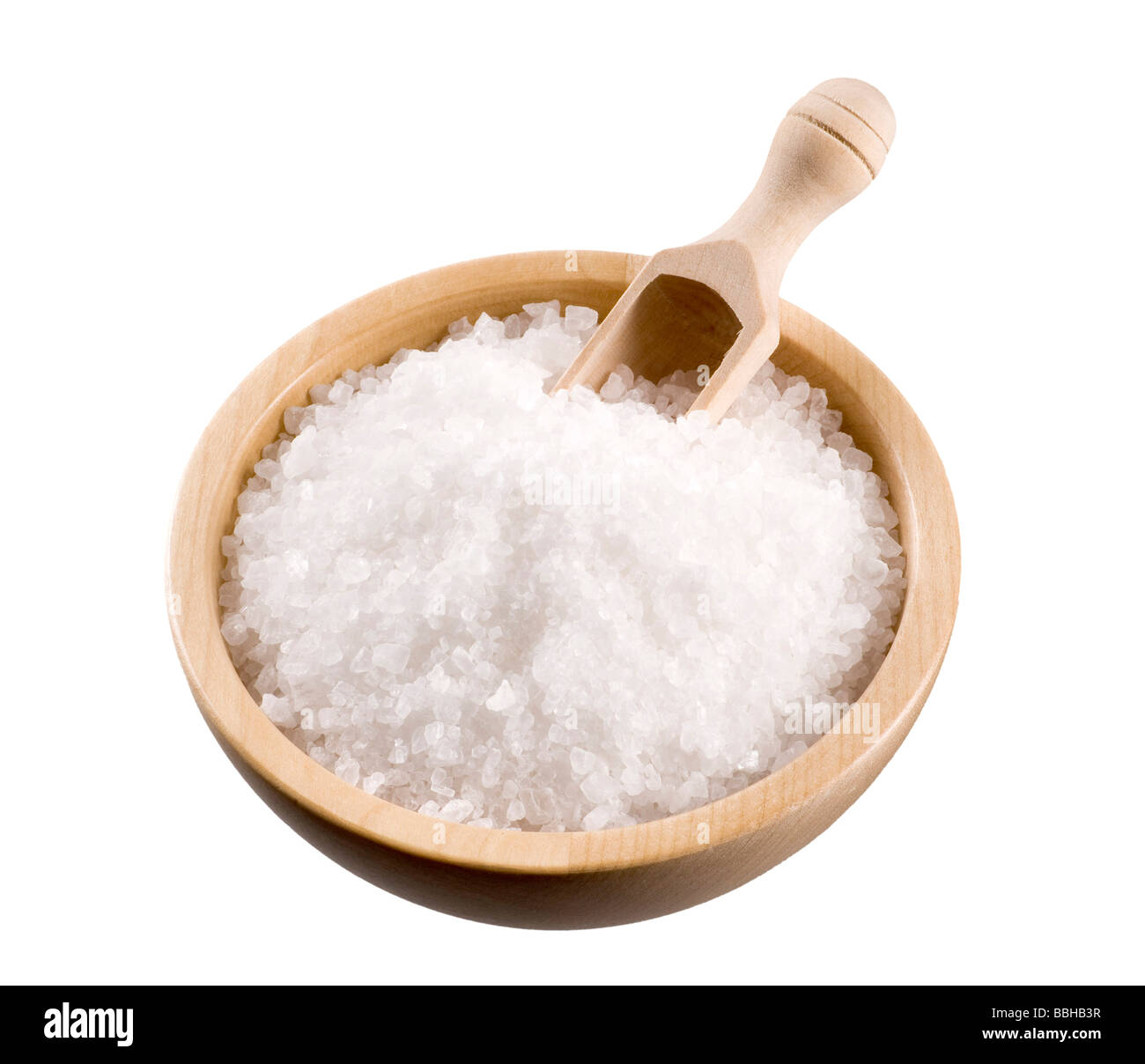 Sale marino in una ciotola di legno Foto Stock