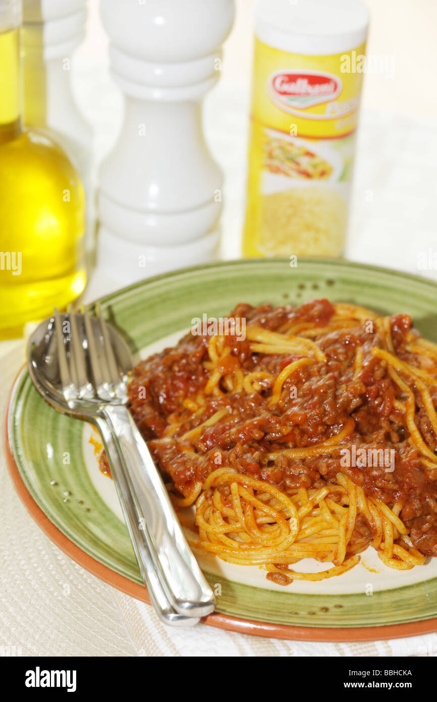 Spaghetti alla bolognese Foto Stock