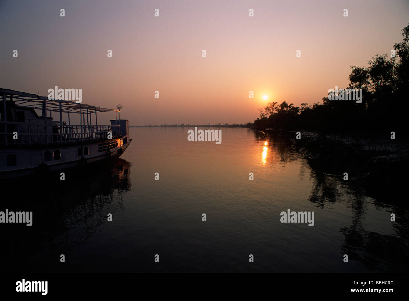 India, Bengala Occidentale, Sunderbans, Delta del Gange, tramonto Foto Stock