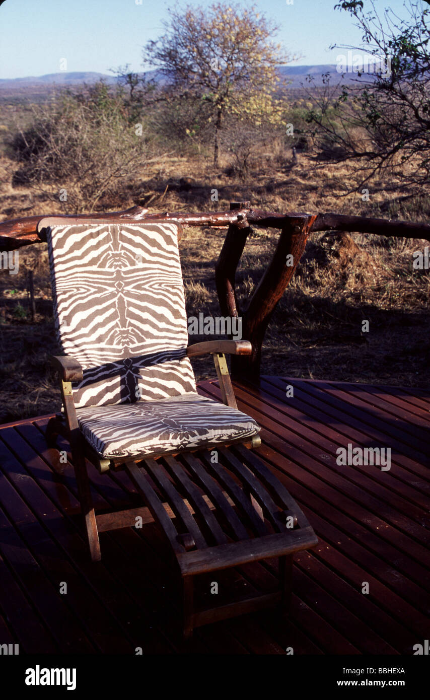 Deck White Elephant Lodge Pongola Game Reserve Zululand KwaZulu Natal Sud Africa Foto Stock