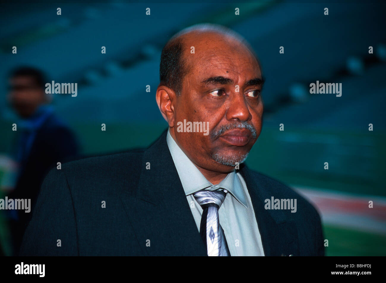 Omar Hassan El Bashir, Presidente della Repubblica del Sudan presso il lancio dell Unione Africana a Absa Stadium di Durban Sud Foto Stock