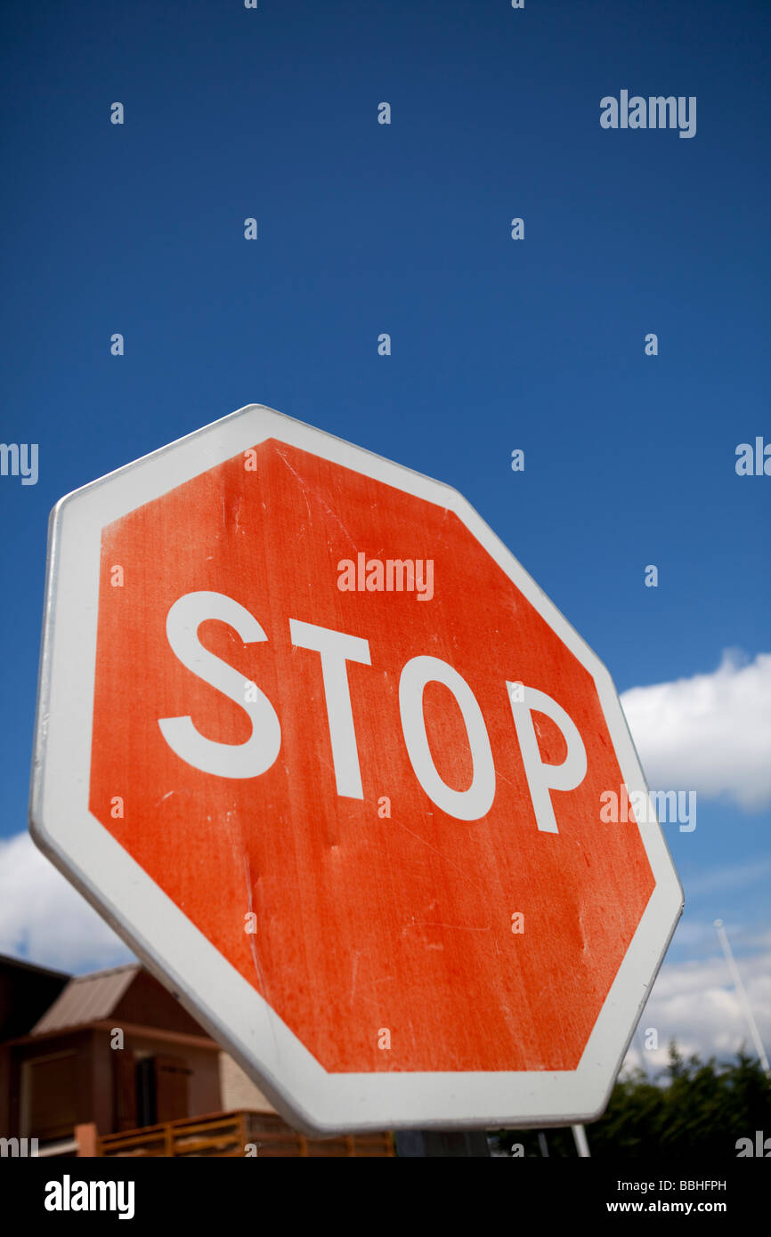 Il francese STOP CLOSEUP Foto Stock