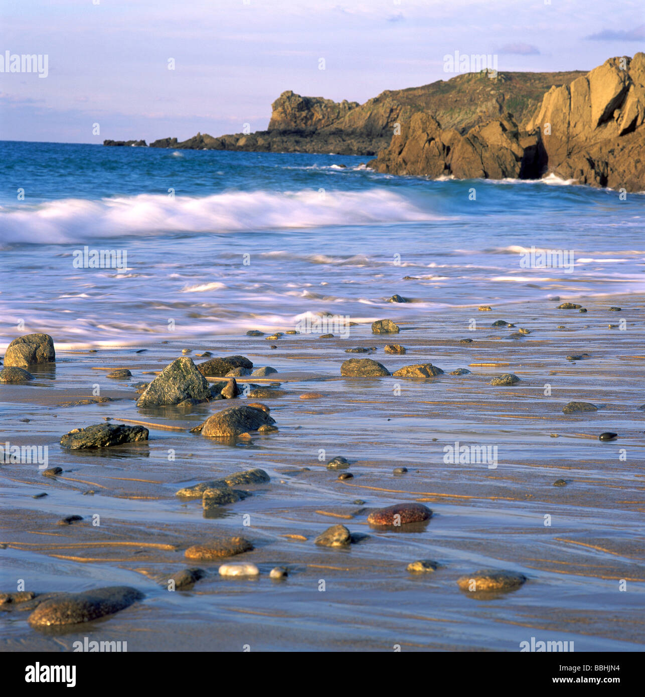 La spiaggia e la fascia costiera - Normandia, Francia. Foto Stock