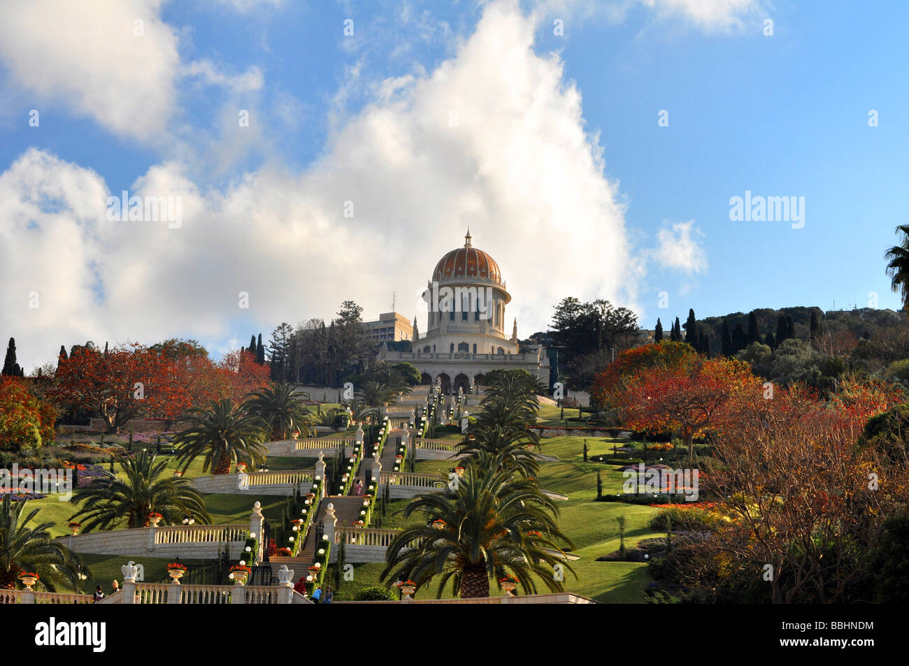 Israele Haifa Giardini Bahai e tempio Foto Stock