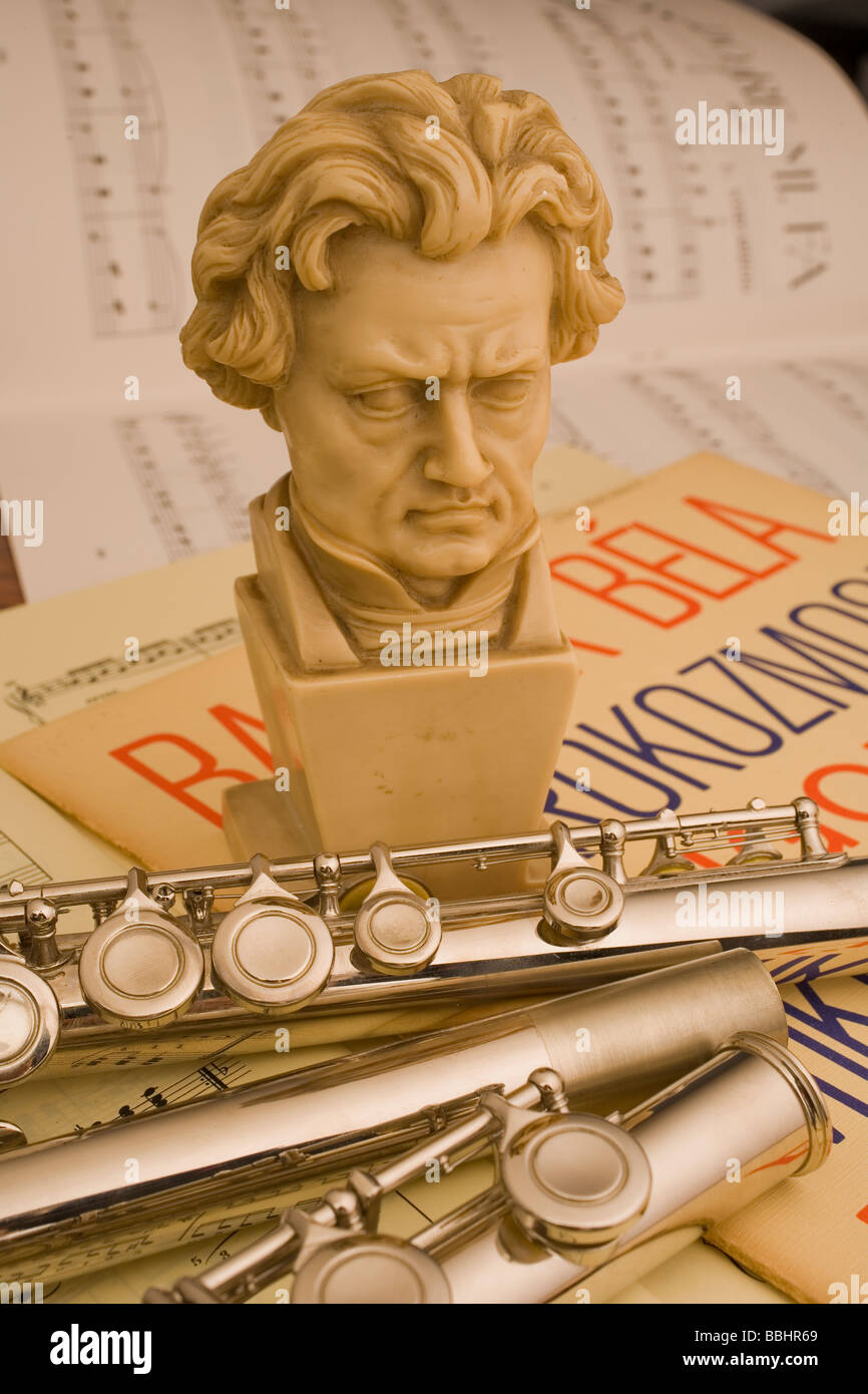 Busto di Beethoven still life music Foto Stock