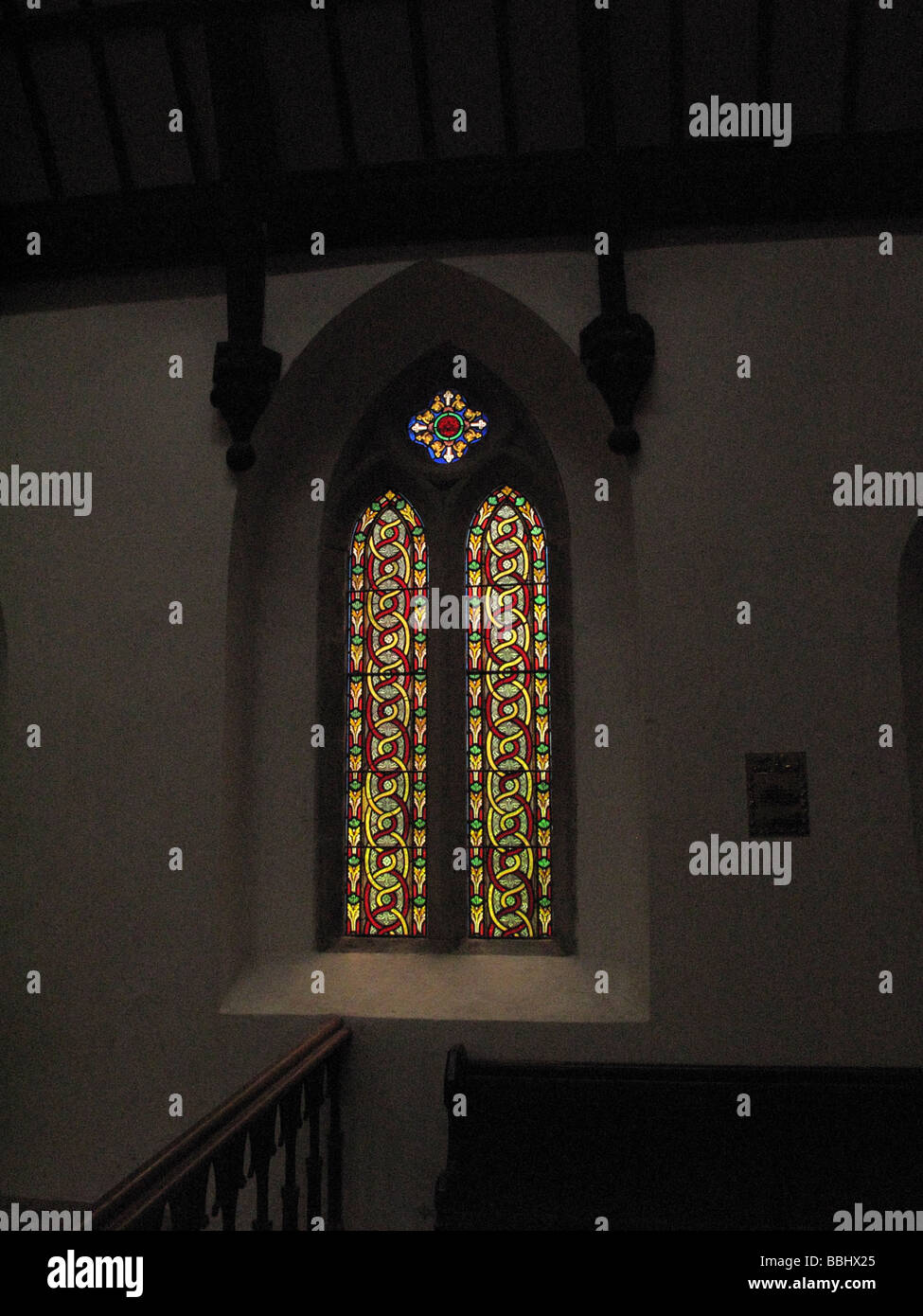 La finestra della chiesa, interno Foto Stock