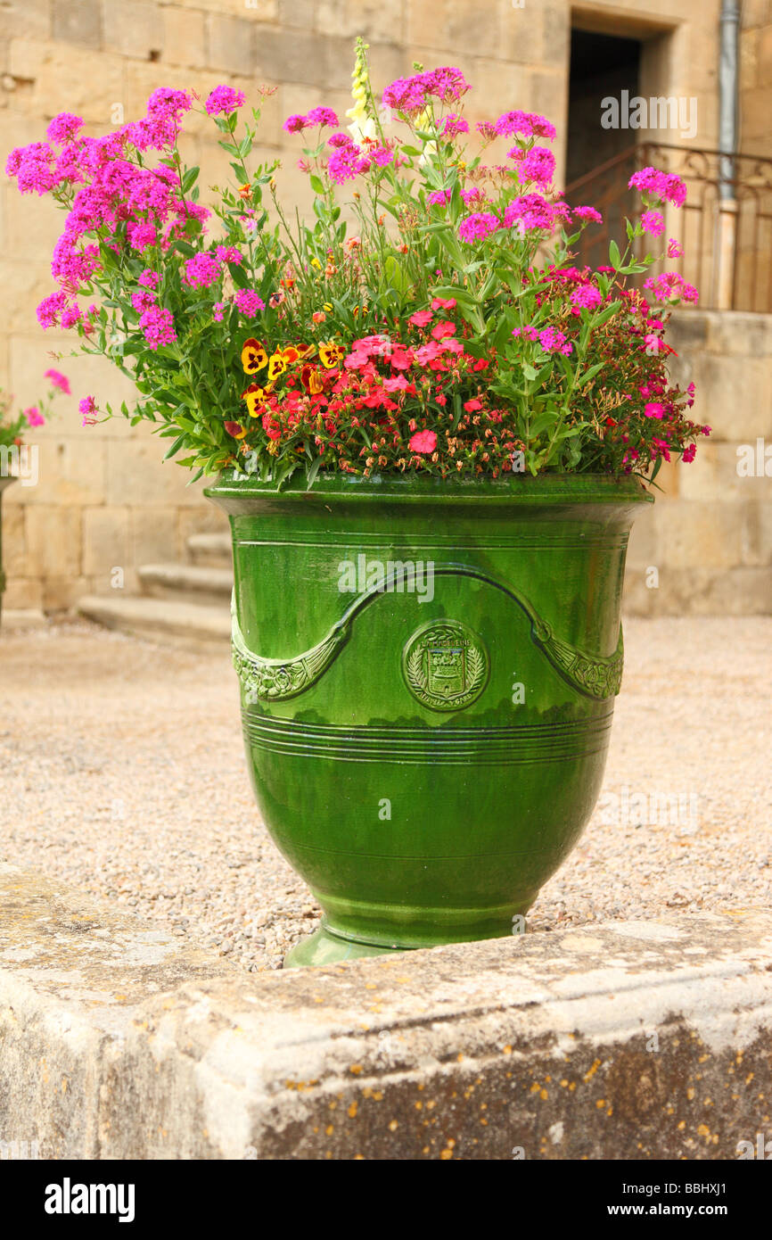 Vaso di fiori ex Arcivescovo Flower Garden Saint Nazaire Cathedral Beziers Herault Languedoc-Roussillon Francia Foto Stock