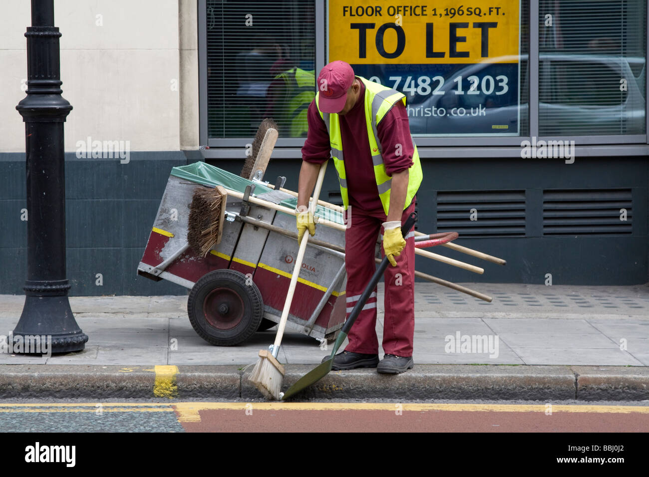 Camden Street Cleaner Kentish Town London Foto Stock
