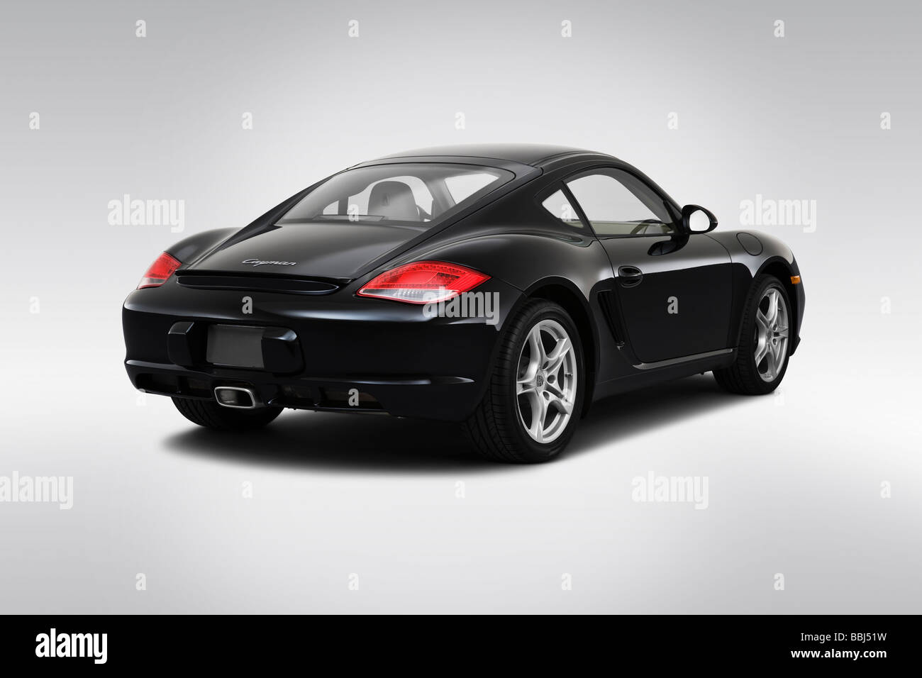 2009 Porsche Cayman in nero - angolo posteriore vista Foto Stock