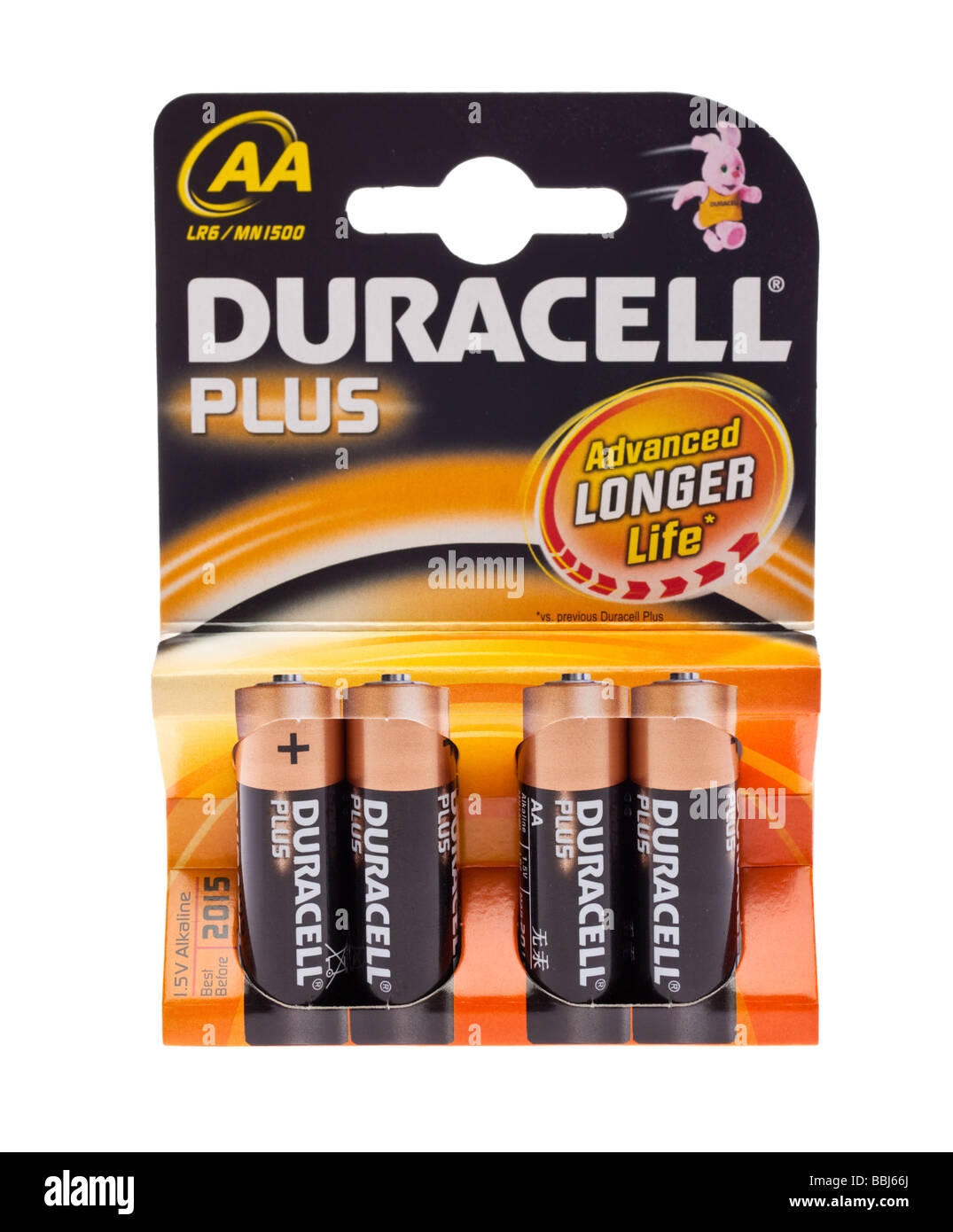 Il pacchetto di quattro Duracell batterie AA Foto Stock