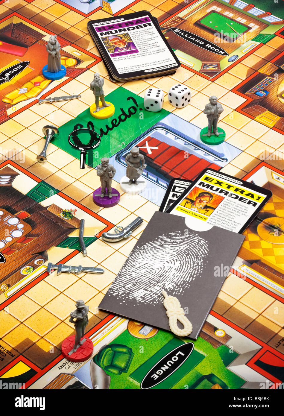 Gioco da tavola Cluedo con pezzi Foto Stock