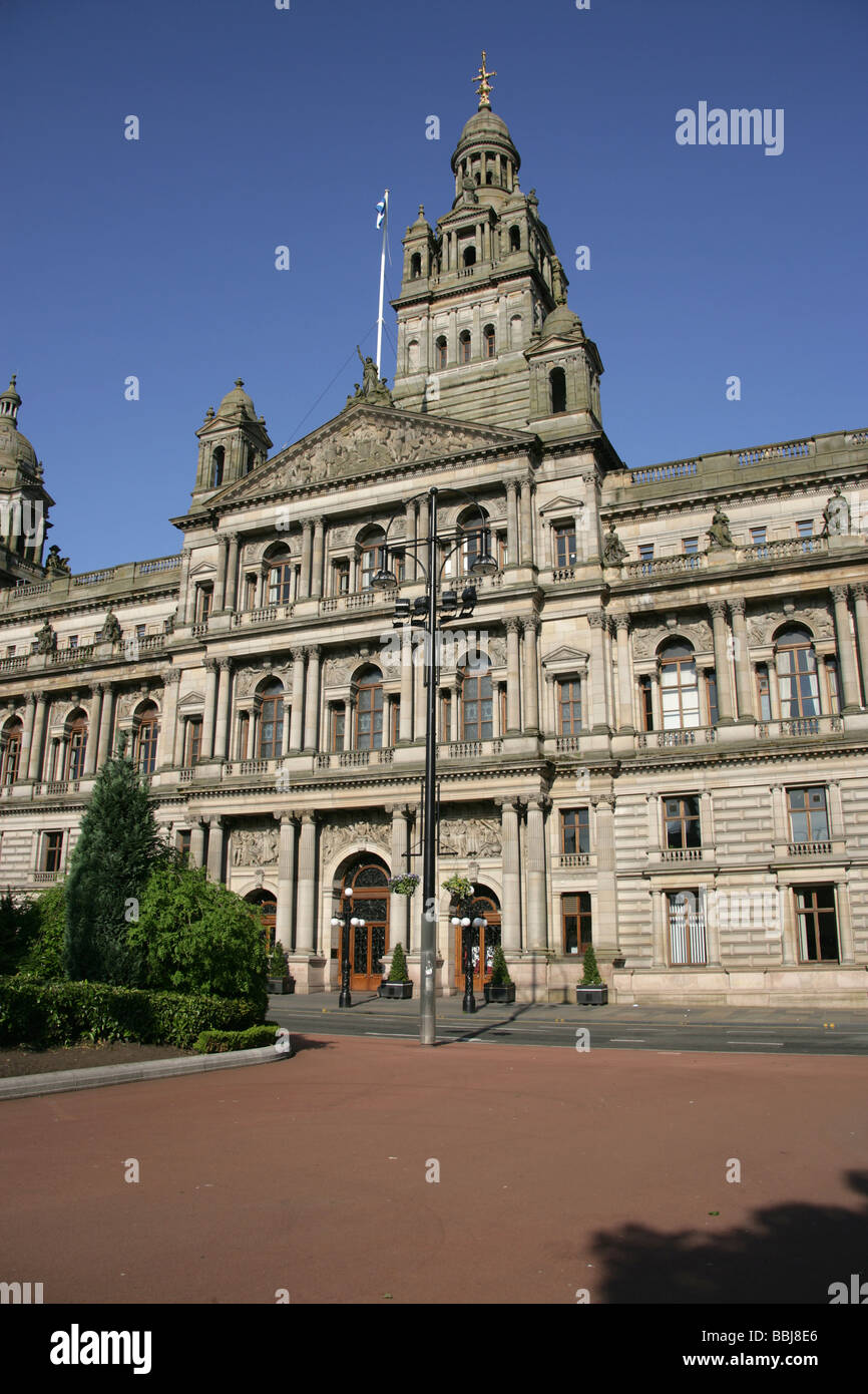 Città di Glasgow, Scozia. Il giovane William costruito City Chambers è casa di Glasgow City Council e Lord Provost di Glasgow. Foto Stock