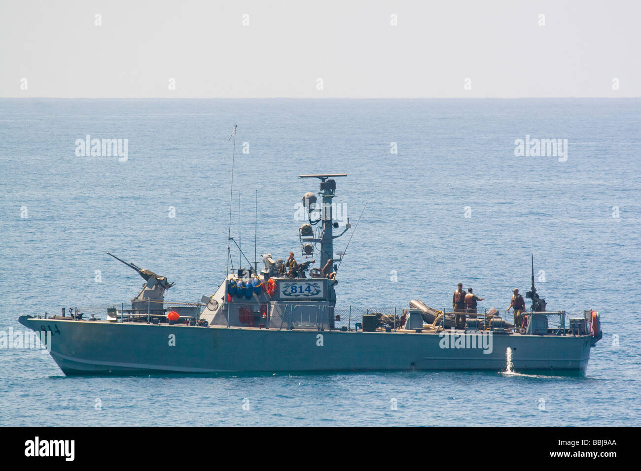 Classe Dabur marina israeliana imbarcazione di pattuglia fuori in mare Foto Stock