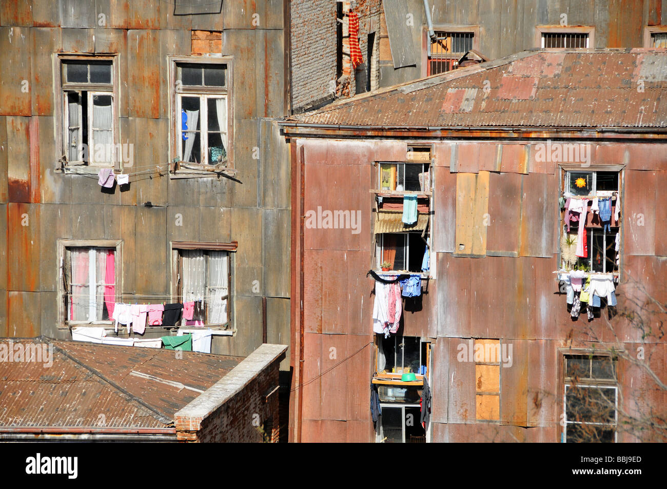 Case in Valparaiso. Foto Stock