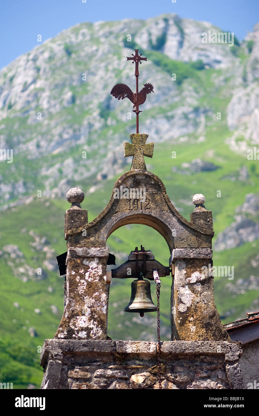 Campanile di Sant'Anna Cappella, Soto de Aigües, Redes parco naturale, Asturias, Spagna, Europa Foto Stock