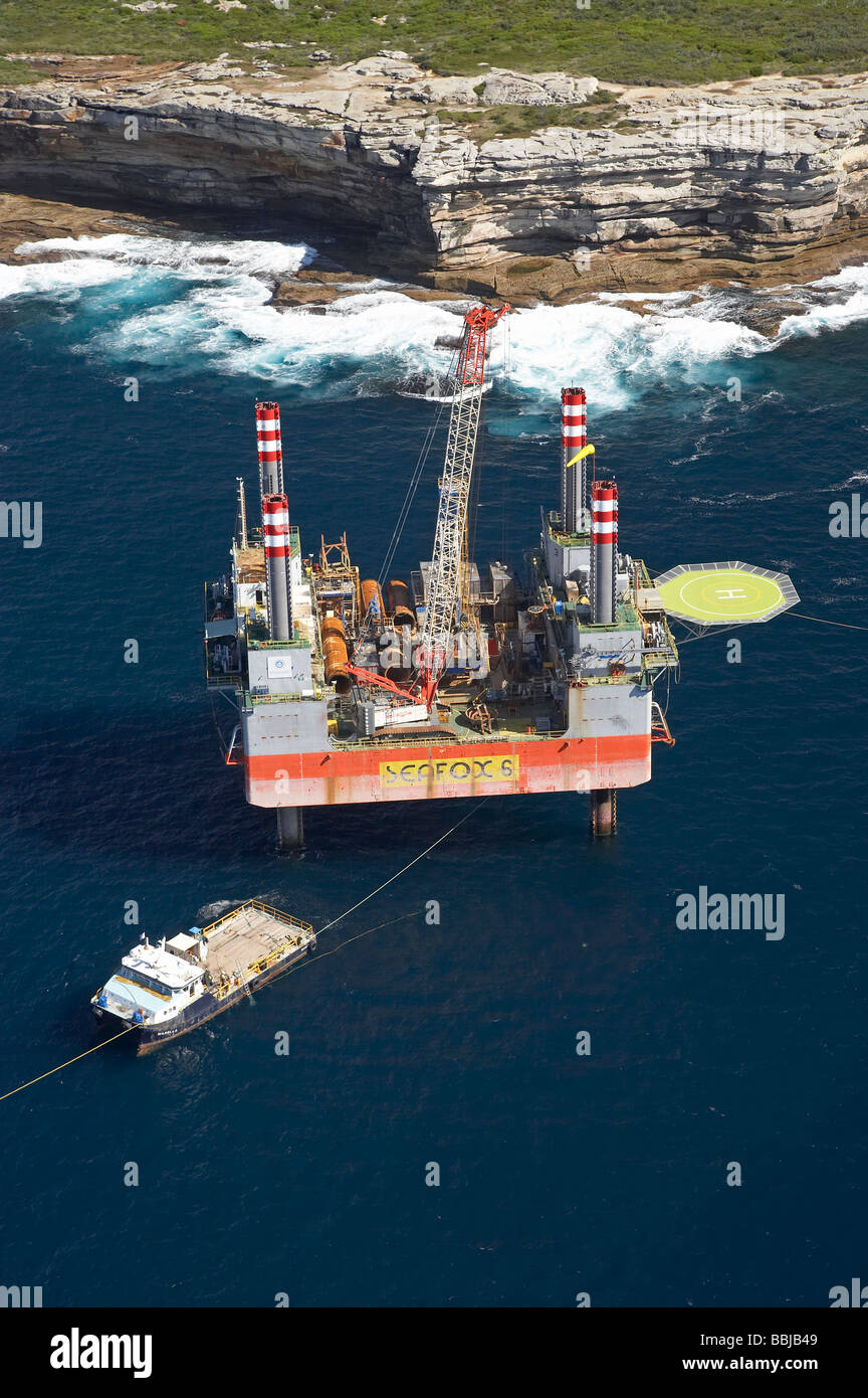 Piattaforma per Sydney di impianti di desalinazione Kurnell Sydney New South Wales AUSTRALIA antenna Foto Stock