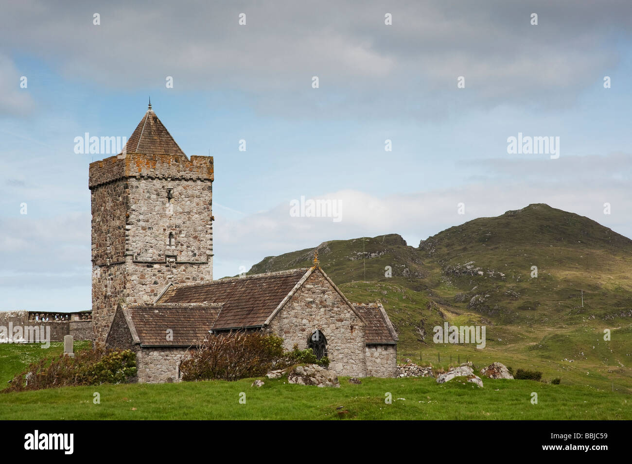 St Clements Chiesa, Rodel, Isle of Harris, Ebridi Esterne, Scozia Foto Stock