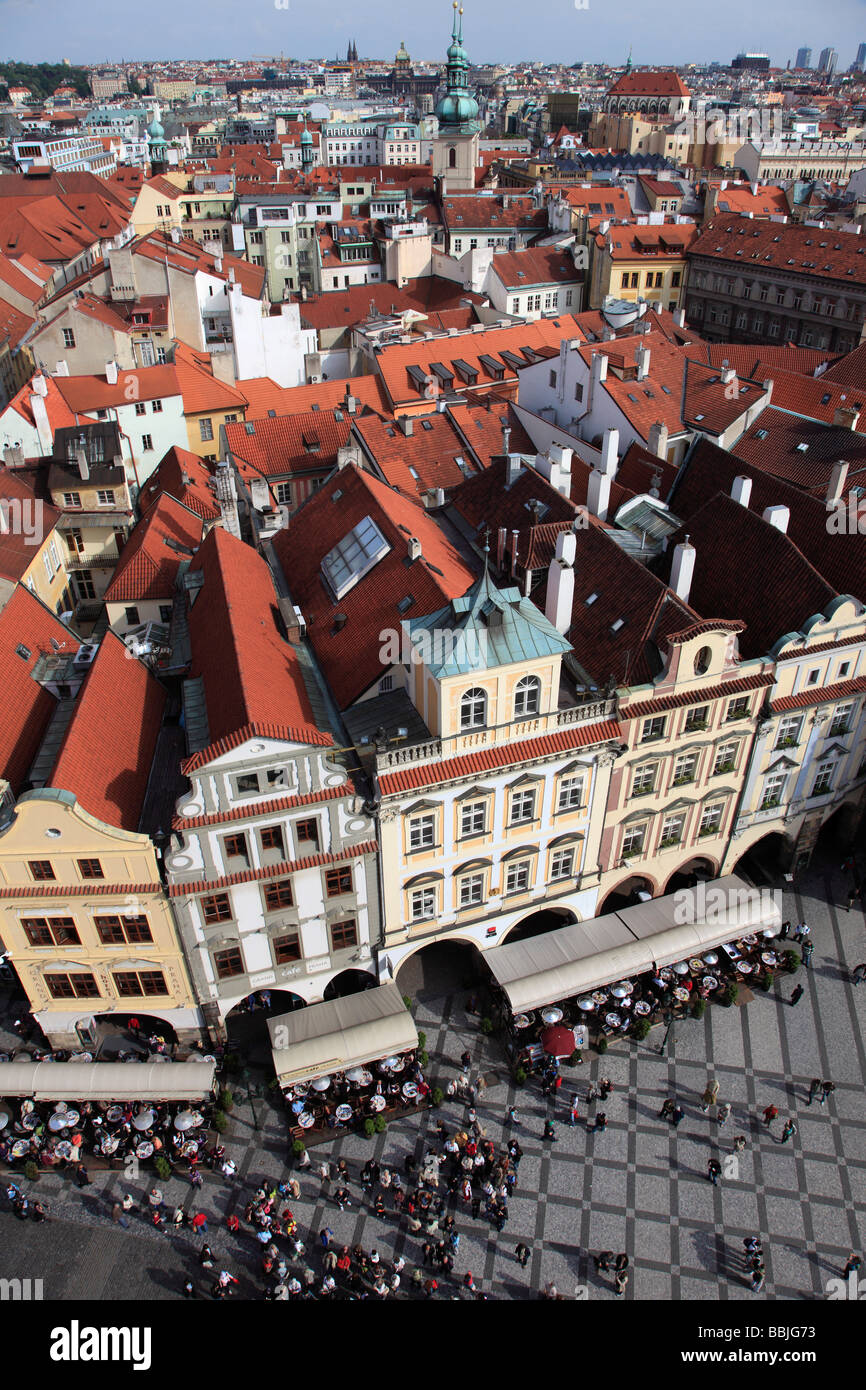 Repubblica Ceca Praga Città Vecchia generale vista aerea Foto Stock