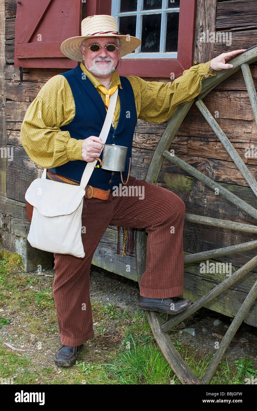 Stati Uniti d'America, Washington, Tacoma. 1850s periodo ri-enacter a Fort Nisqually museo vivente di storia. (MR) Foto Stock