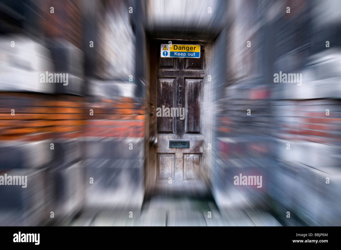 Porta di ingresso di vecchi edificio, London, Regno Unito Foto Stock