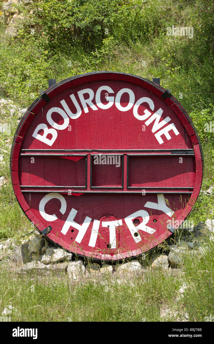 Bourgogne Chitry botte di vino Foto Stock