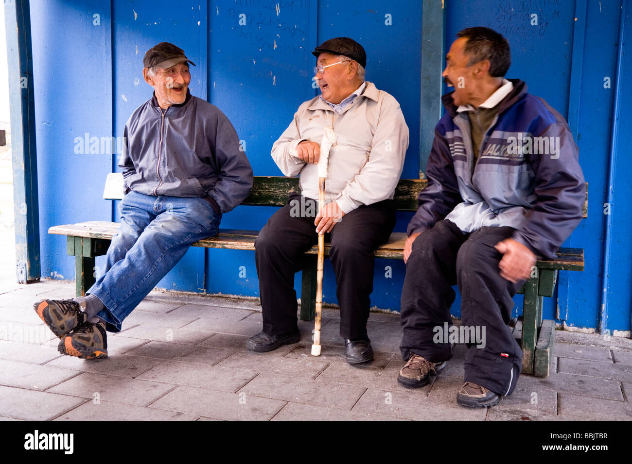 Al mercato del pesce, Narsaq, Groenlandia meridionale Foto Stock