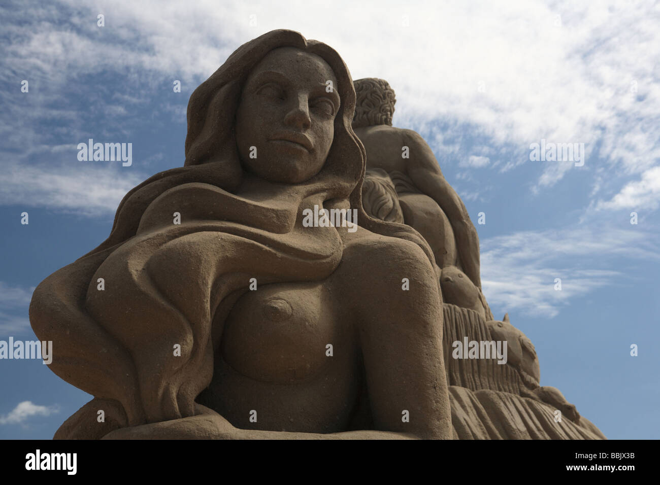 La scultura di sabbia, Brighton Foto Stock