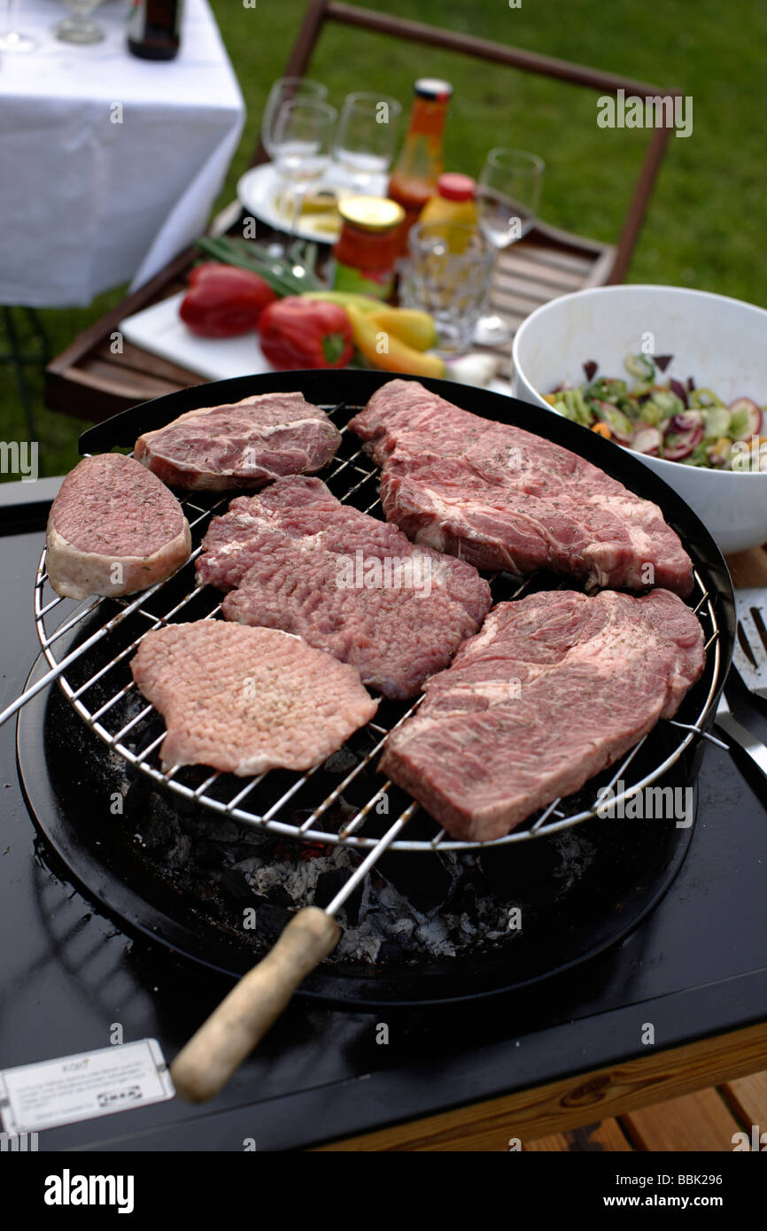 Barbecue di carne alla griglia Foto Stock