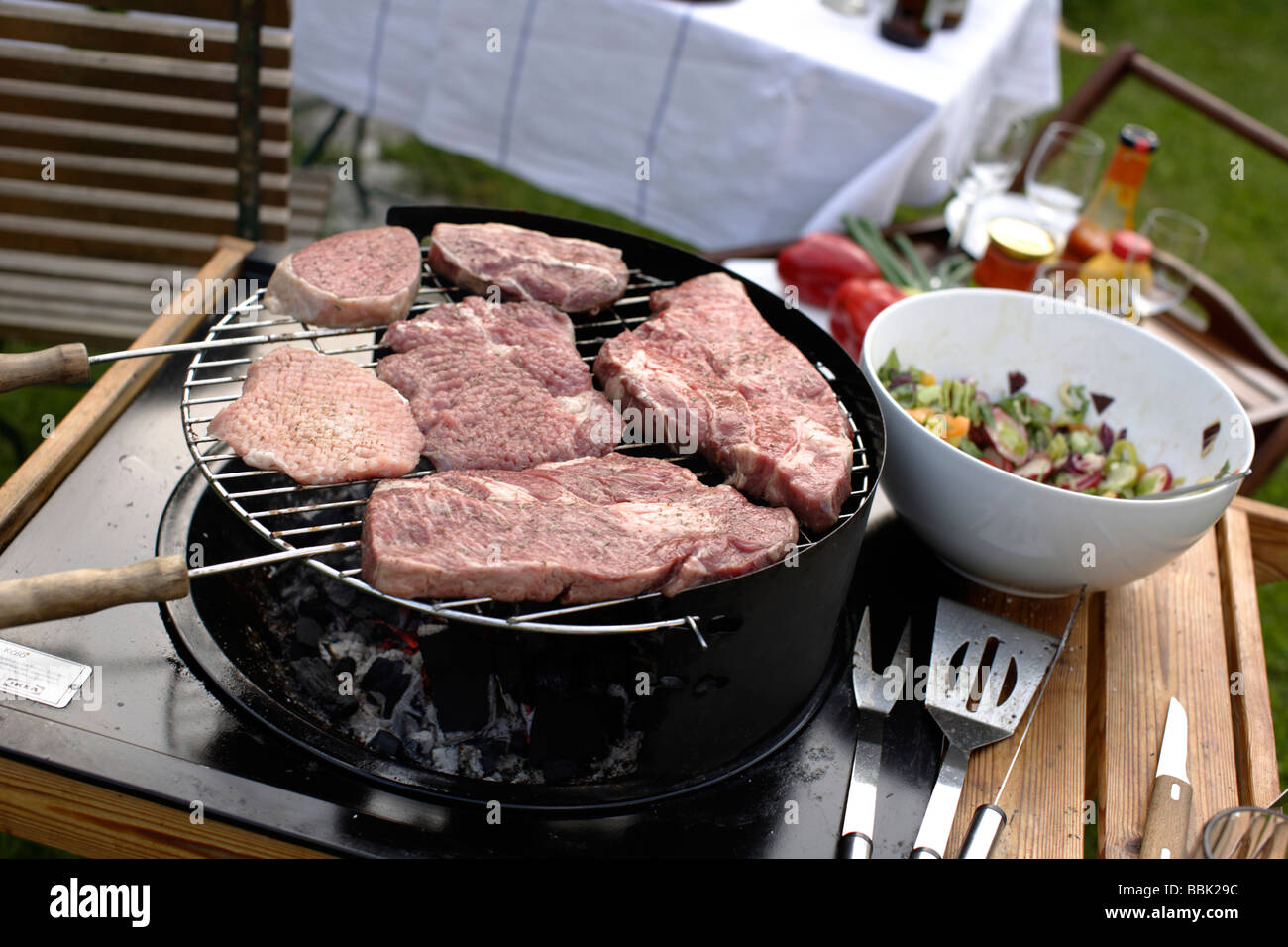 Grill barbecue di carne Foto Stock