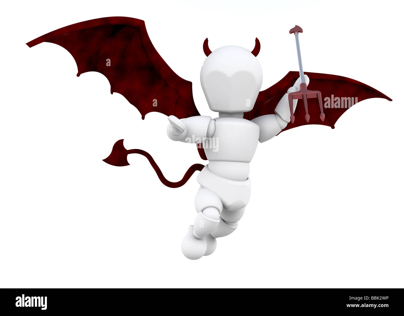 3D rendering di un uomo vestito come un diavolo con una forcella Foto stock  - Alamy