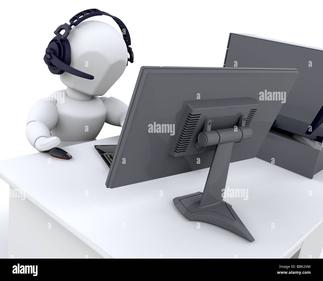 3D rendering di un uomo in chat sul web Foto Stock